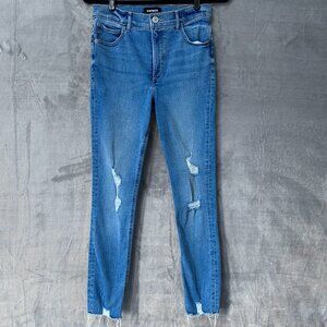 Express Ankle Skinny High Rise Jeans Size 4R Medium Wash